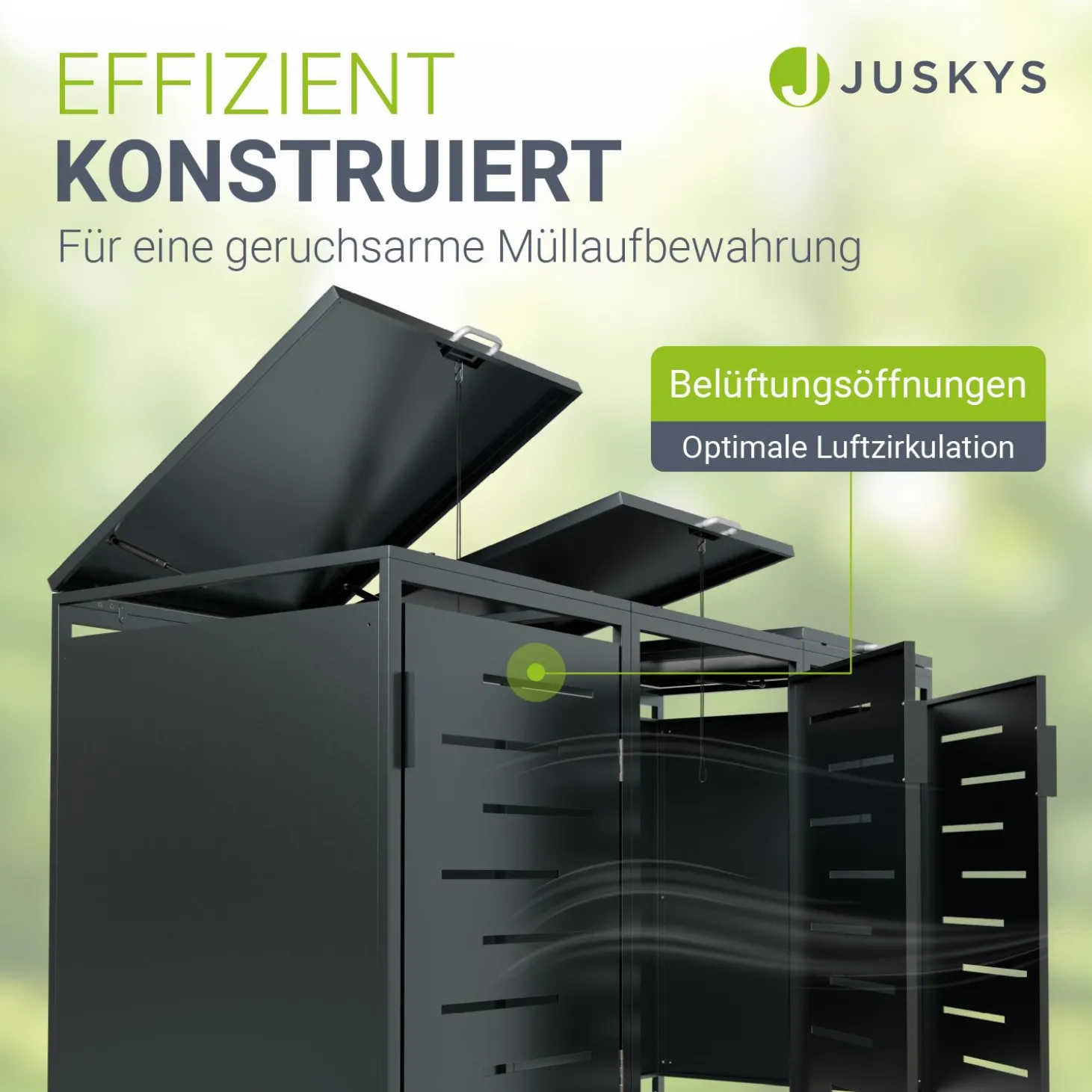 Metall Mülltonnenbox Arel Moderne Gartenbox für 120L bzw. 240L Mülltonnen