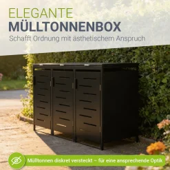 Metall Mülltonnenbox Arel Moderne Gartenbox für 120L bzw. 240L Mülltonnen