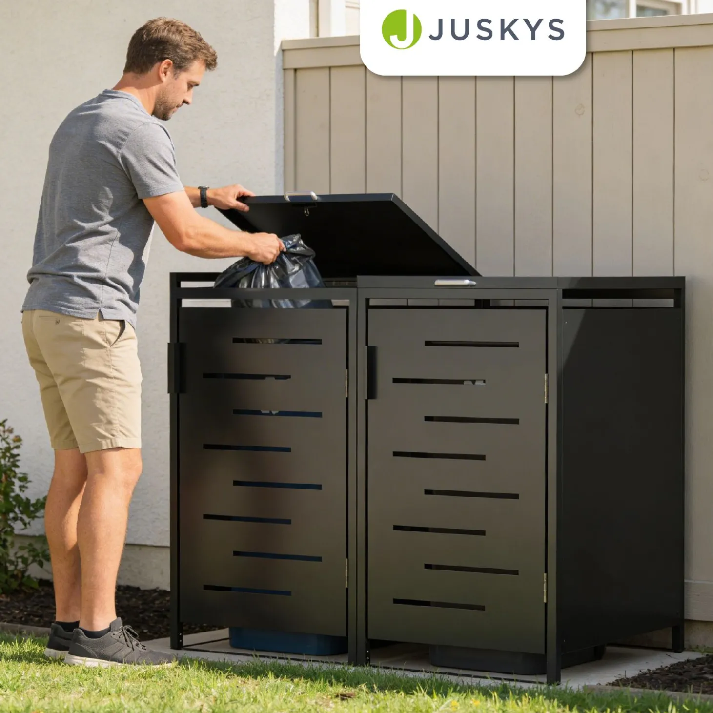 Metall Mülltonnenbox Arel Moderne Gartenbox für 120L bzw. 240L Mülltonnen