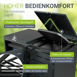 Metall Mülltonnenbox Arel Moderne Gartenbox für 120L bzw. 240L Mülltonnen