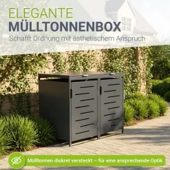 Metall Mülltonnenbox Arel Moderne Gartenbox für 120L bzw. 240L Mülltonnen
