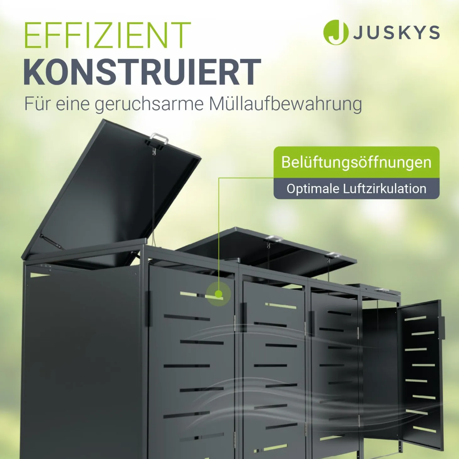 Metall Mülltonnenbox Arel Moderne Gartenbox für 120L bzw. 240L Mülltonnen