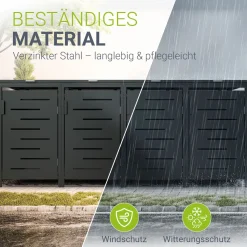 Metall Mülltonnenbox Arel Moderne Gartenbox für 120L bzw. 240L Mülltonnen