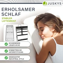 Metall Schwebebett Palamos Minimalistisches Bett mit LED-Beleuchtung & Lattenrost