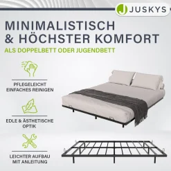 Metall Schwebebett Palamos Minimalistisches Bett mit LED-Beleuchtung & Lattenrost
