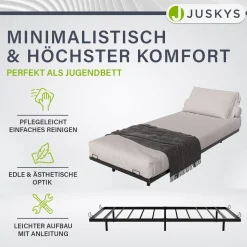 Metall Schwebebett Palamos Minimalistisches Bett mit LED-Beleuchtung & Lattenrost