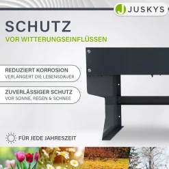Mähroboter Garage mit Pflanzkasten Stilvolle, verzinkte & bepflanzbare Überdachung für Rasenmähroboter