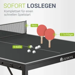 Mini Tischtennisplatte Flexi Tischtennisplatte klein inkl. Netz, Schlägern & 5 Bällen