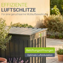 Mülltonnenbox Namur 1,9 m² Mülltonnenverkleidung aus Metall mit großen Türen