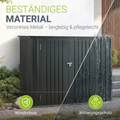 Mülltonnenbox Namur 1,9 m² Mülltonnenverkleidung aus Metall mit großen Türen