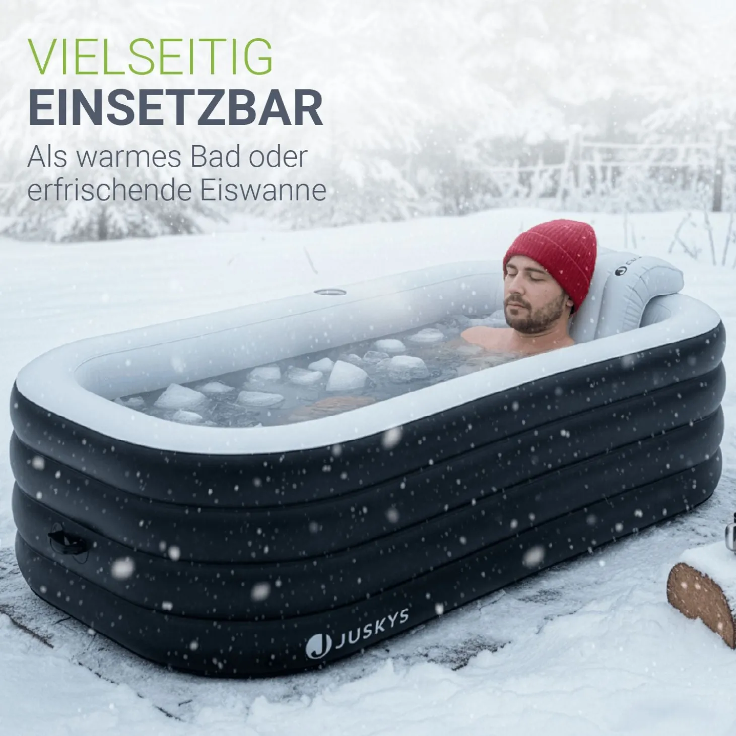 Mobile Badewanne Aufblasbare Wanne mit Luftpumpe, Abdeckung und Rückenlehne