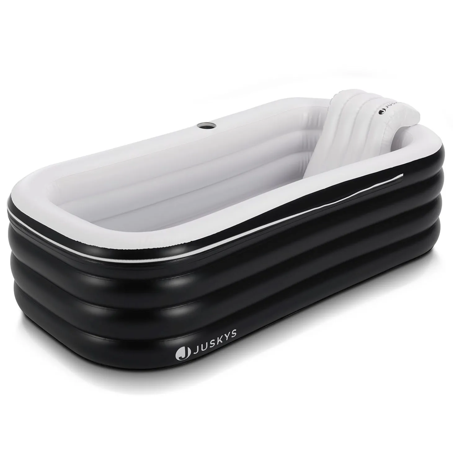 Mobile Badewanne Aufblasbare Wanne mit Luftpumpe, Abdeckung und Rückenlehne