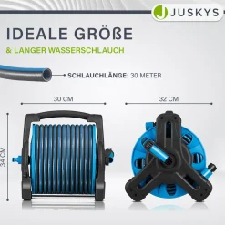 Mobile Schlauchtrommel Basic 30 m Mit Multifunktions-Handbrause, Wandaufhängung und Adaptern