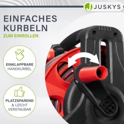 Mobile Schlauchtrommel Basic 30 m Mit Multifunktions-Handbrause, Wandaufhängung und Adaptern