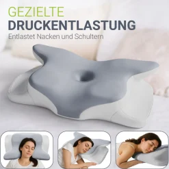 Nackenkissen orthopädisch aus Memory Foam Nackenstützkissen gegen Verspannungen & Nackenschmerzen