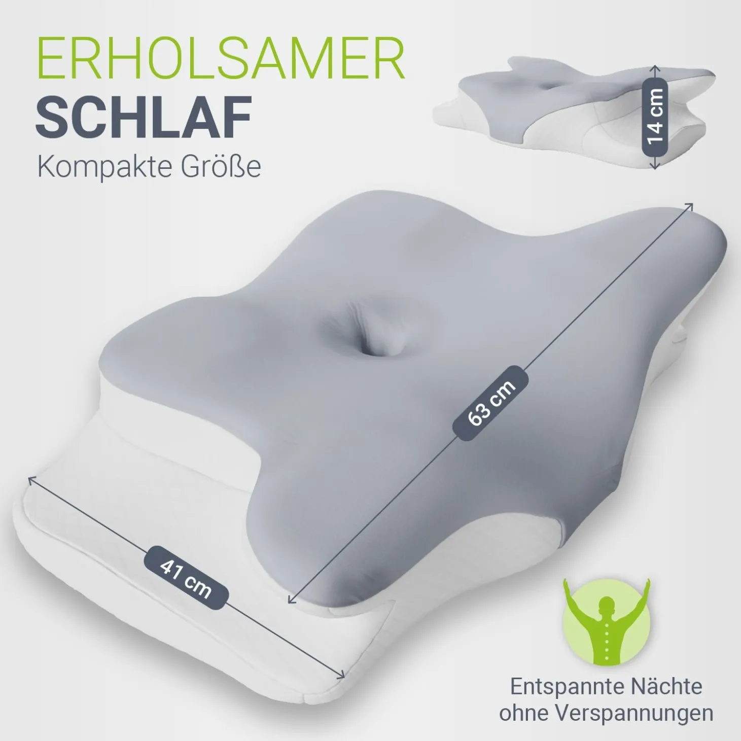 Nackenkissen orthopädisch aus Memory Foam Nackenstützkissen gegen Verspannungen & Nackenschmerzen