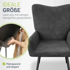 Ohrensessel mit optionalem Hocker Odense Relaxsessel beige oder grau im skandinavischen Design