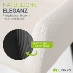 Ohrensessel mit optionalem Hocker Odense Relaxsessel beige oder grau im skandinavischen Design