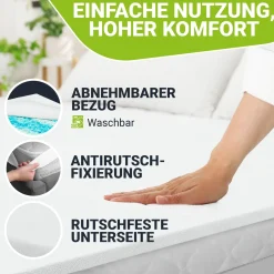 Orthopädischer Matratzentopper aus Memoryschaum Matratzenauflage 7cm für kleine und große Betten