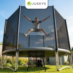 Outdoor Trampolin JumpMaster Gartentrampolin rund für Kinder mit Sicherheitsnetz