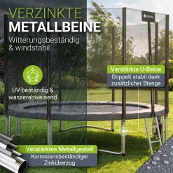 Outdoor Trampolin JumpMaster Gartentrampolin rund für Kinder mit Sicherheitsnetz