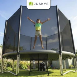 Outdoor Trampolin JumpMaster Gartentrampolin rund für Kinder mit Sicherheitsnetz