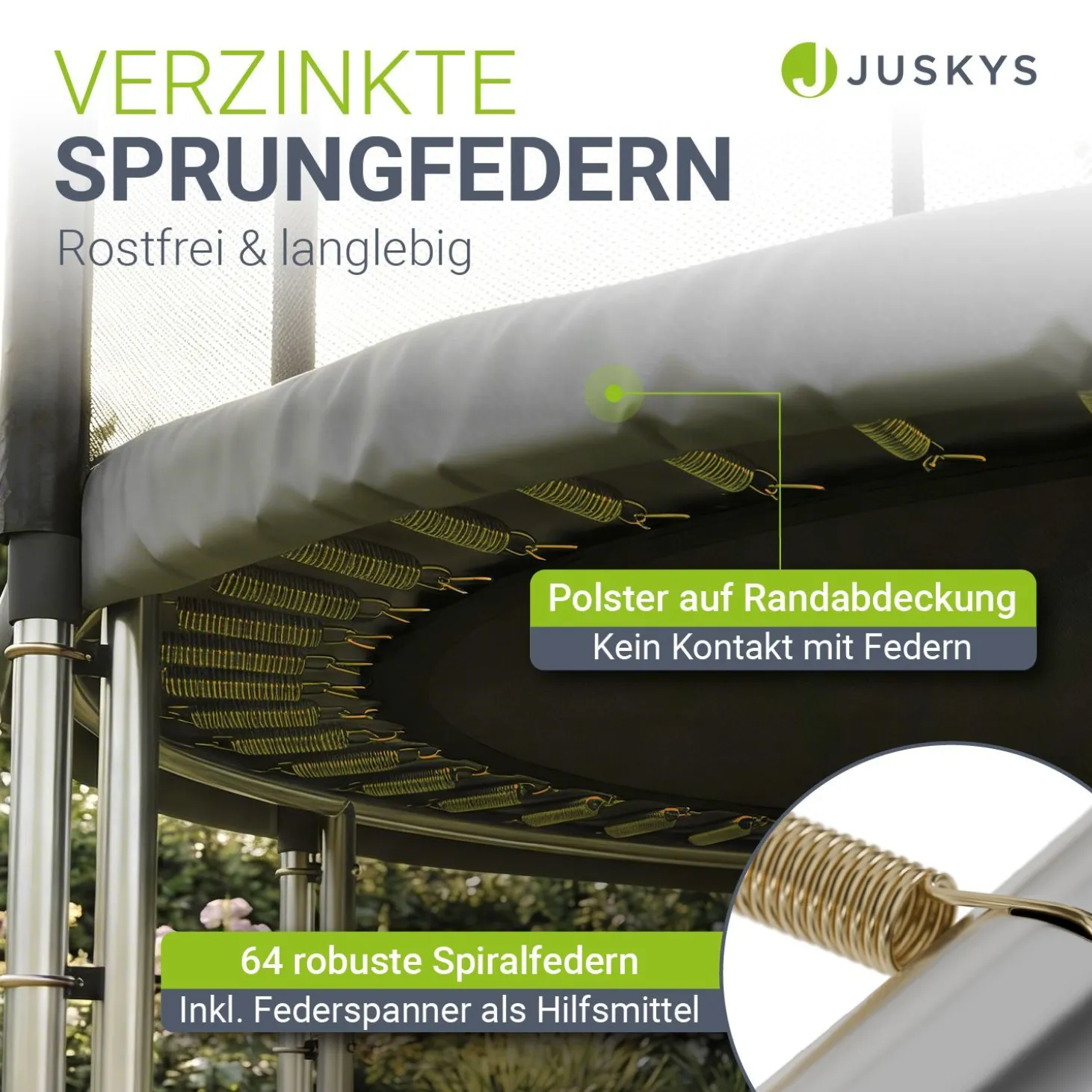 Outdoor Trampolin JumpMaster Gartentrampolin rund für Kinder mit Sicherheitsnetz