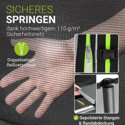 Outdoor Trampolin SkyBounce Stabiles Gartentrampolin mit Sicherheitsnetz und Randabdeckung