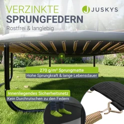 Outdoor Trampolin SkyBounce Stabiles Gartentrampolin mit Sicherheitsnetz und Randabdeckung