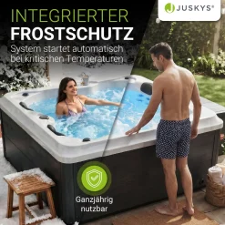 Outdoor Whirlpool Oasis Beheizbar, mit LED Farblicht, Massagedüsen, UV-Sterilisator & Filtersystem
