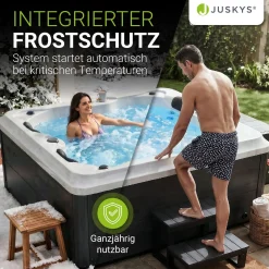 Outdoor Whirlpool Oasis Beheizbar, mit LED Farblicht, Massagedüsen, UV-Sterilisator & Filtersystem