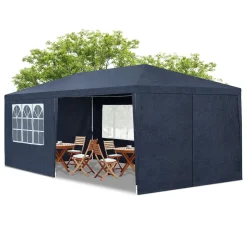 Partyzelt 3x6 m Gartenzelt mit Dach, Seitenteile, Heringe, Seile & Zubehör