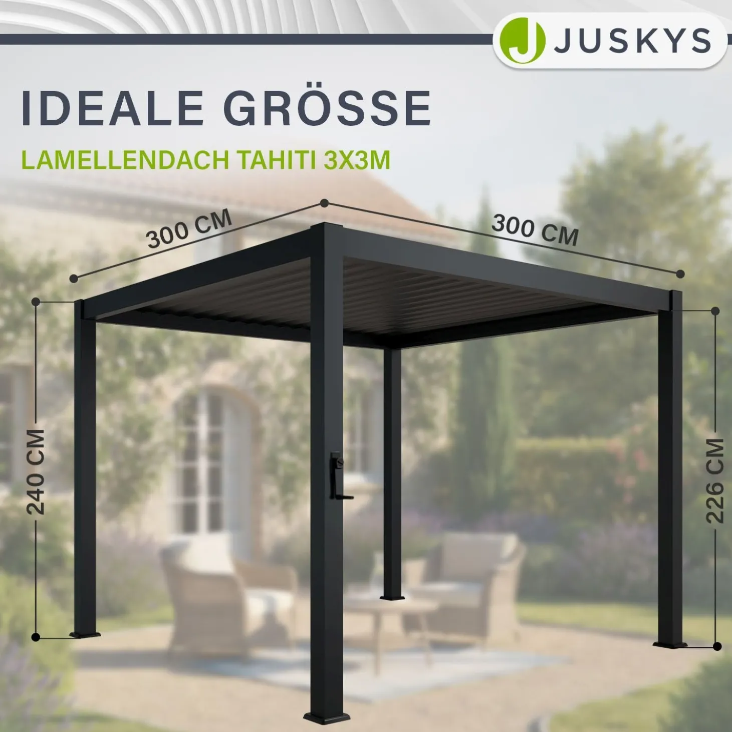 Pergola Lamellendach Tahiti Lamellendach für Terrasse & Garten mit verstellbaren Lamellen