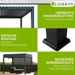 Pergola Lamellendach Tahiti Lamellendach für Terrasse & Garten mit verstellbaren Lamellen