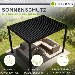 Pergola Lamellendach Tahiti Lamellendach für Terrasse & Garten mit verstellbaren Lamellen