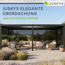 Pergola Lamellendach Tahiti Lamellendach für Terrasse & Garten mit verstellbaren Lamellen