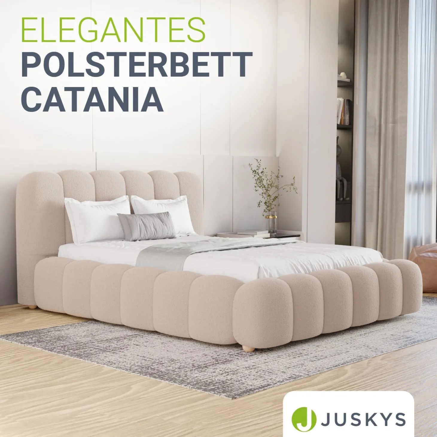 Polsterbett Catania Stilvolles Design, hoher Komfort, langlebige Konstruktion
