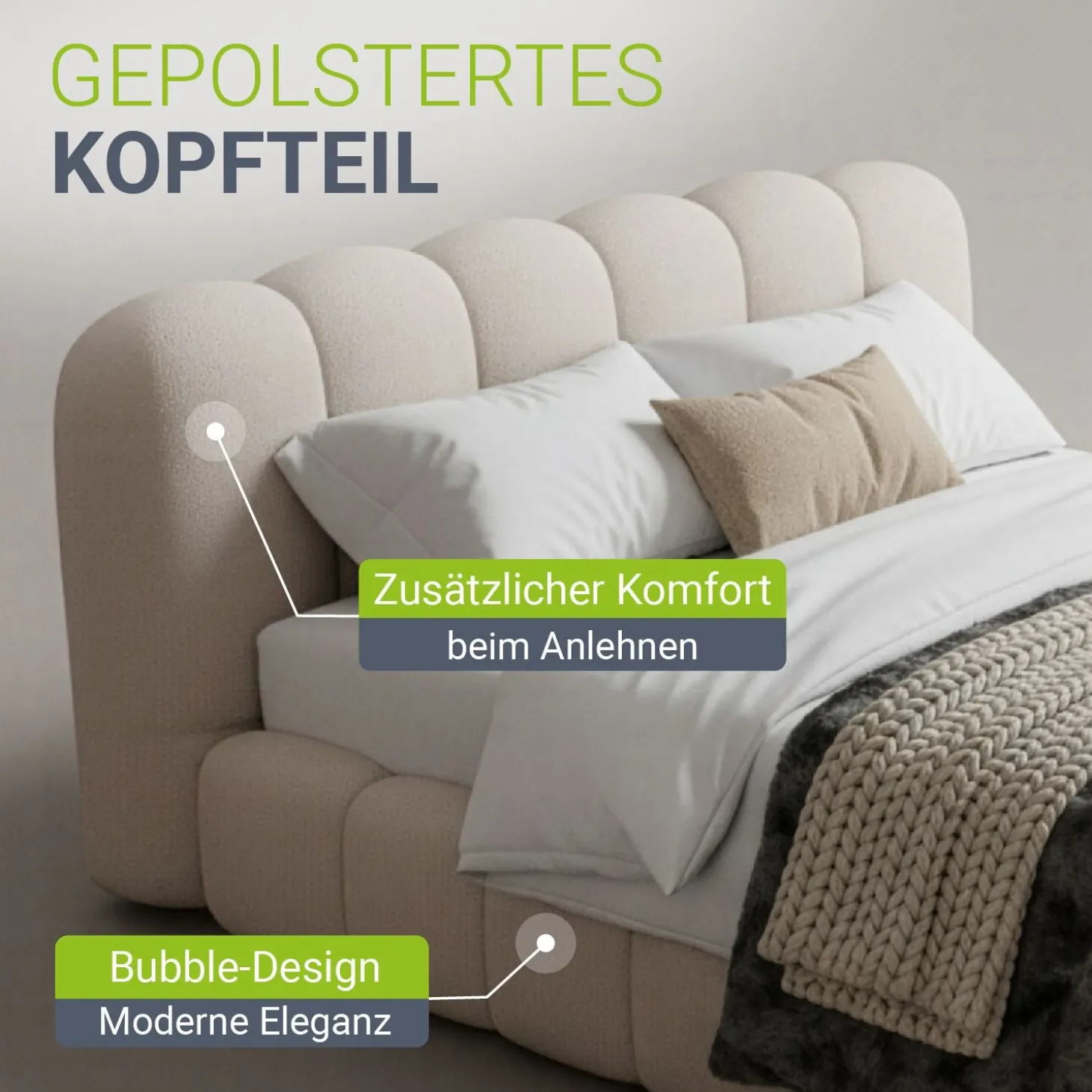 Polsterbett Catania Stilvolles Design, hoher Komfort, langlebige Konstruktion
