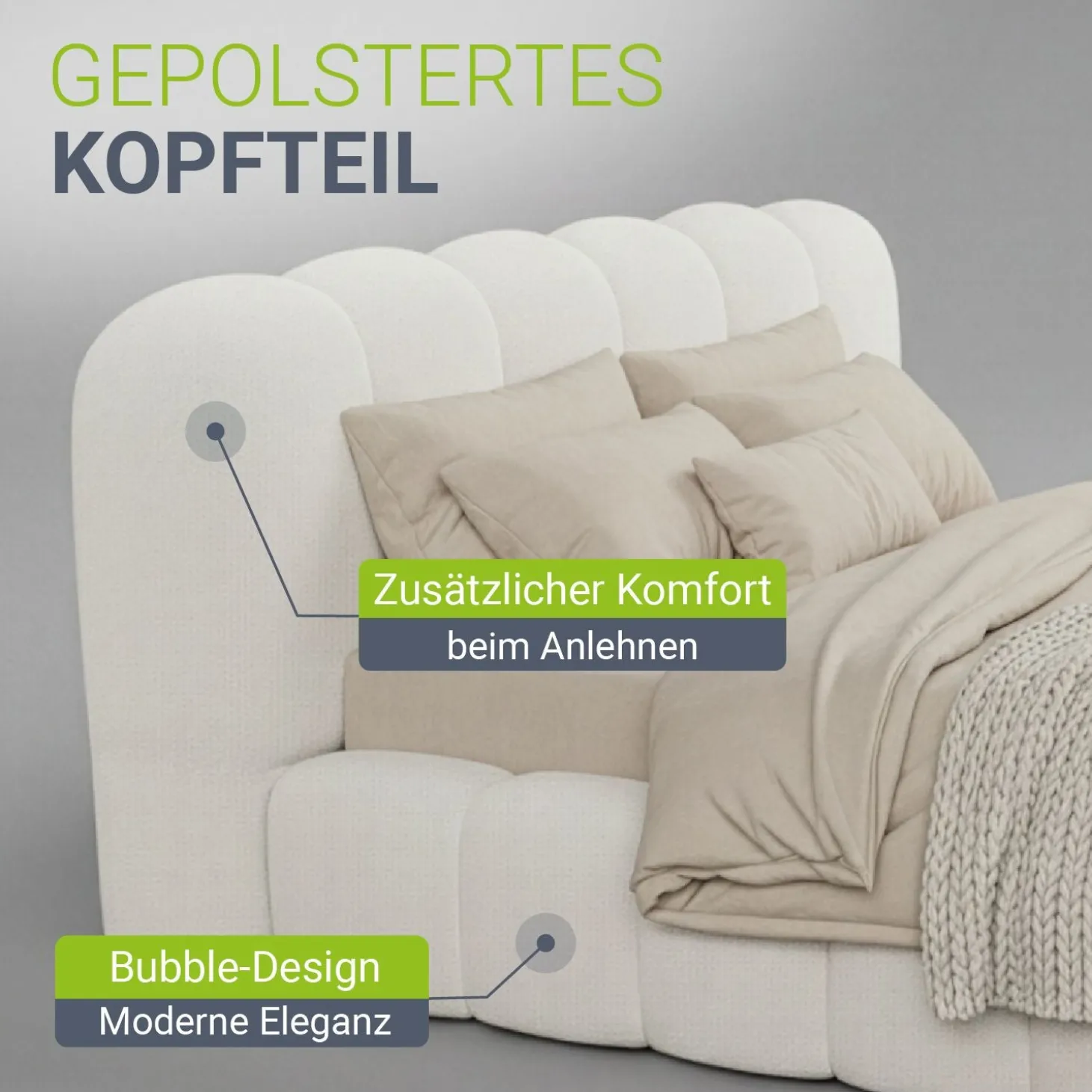 Polsterbett Catania Stilvolles Design, hoher Komfort, langlebige Konstruktion