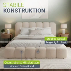 Polsterbett Catania Stilvolles Design, hoher Komfort, langlebige Konstruktion