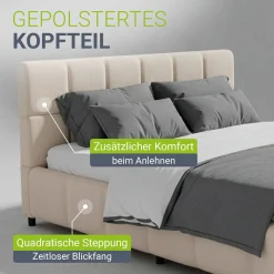 Polsterbett Florenz Bettgestell mit Bubble Design, 500 kg belastbar und pflegeleicht