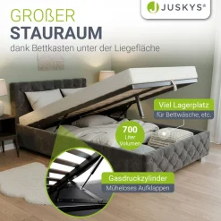 Polsterbett Nizza Bett mit Stauraum & weichem Samt-Bezug