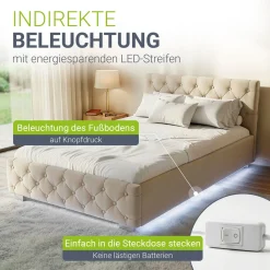 Polsterbett Nizza Bett mit Stauraum & weichem Samt-Bezug