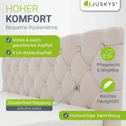 Polsterbett Nizza Bett mit Stauraum & weichem Samt-Bezug