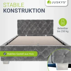 Polsterbett Nizza Bett mit Stauraum & weichem Samt-Bezug
