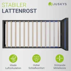 Polsterbett Paris Bettgestell mit LED-Beleuchtung und Lattenrost