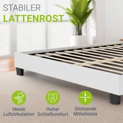 Polsterbett Paris Bettgestell mit LED-Beleuchtung und Lattenrost