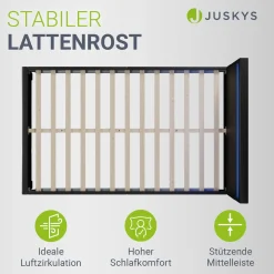 Polsterbett Paris Bettgestell mit LED-Beleuchtung und Lattenrost