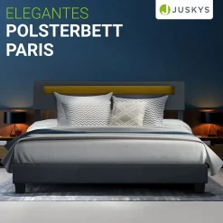 Polsterbett Paris Bettgestell mit LED-Beleuchtung und Lattenrost