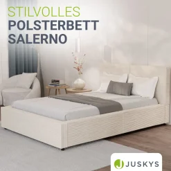 Polsterbett Salerno Bettgestell mit Cord Design, belastbar und pflegeleicht